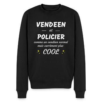 vendéen et policier vendéen plus cool - Pull Premium bio Homme - noir - Devant - Nico (187cm)