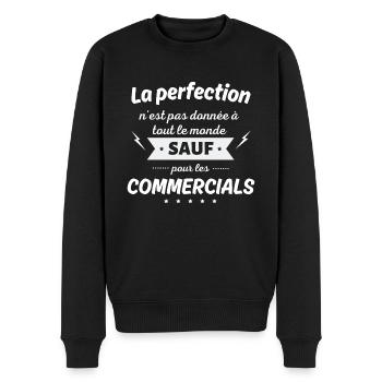 La perfection n est pas donnée sauf commercial - Pull Premium bio Homme - noir - Devant - Nico (187cm)