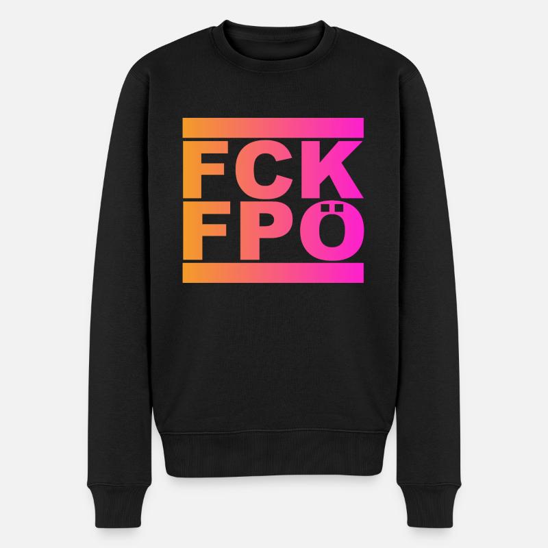 FCK FPÖ - Männer Premium Bio Pullover - Schwarz