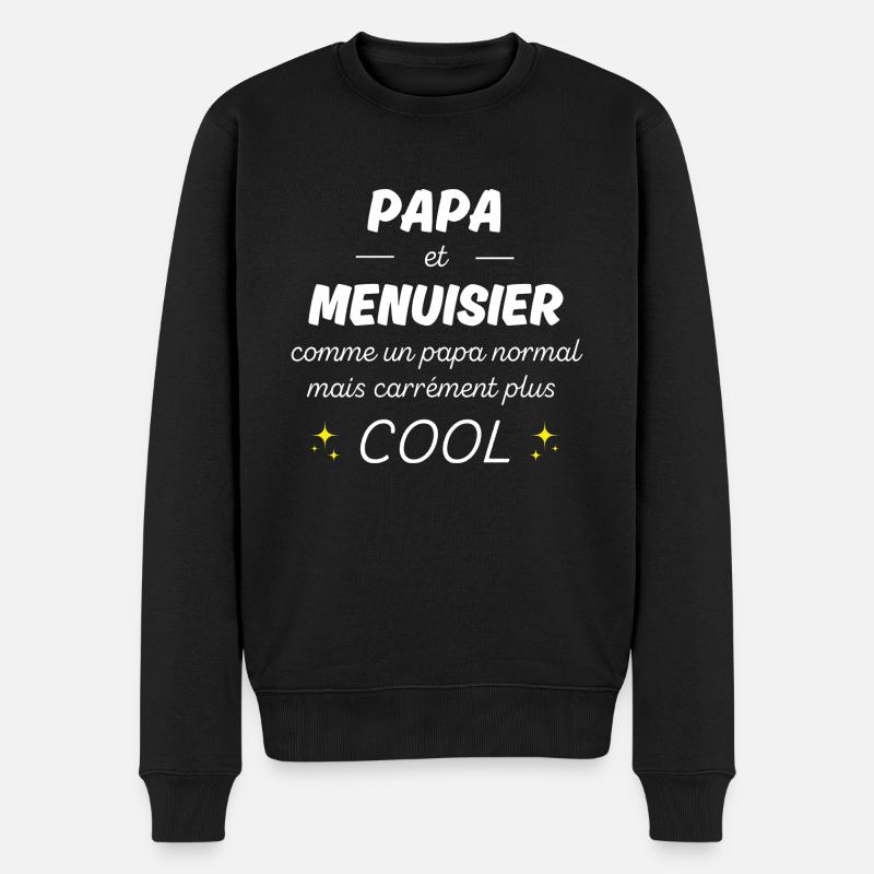 papa et menuisier papa plus cool - Pull Premium bio Homme - noir