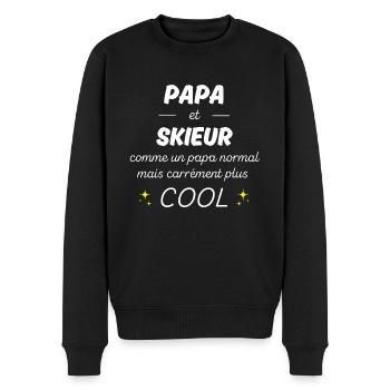 papa et skieur papa plus cool - Pull Premium bio Homme - noir - Devant - Nico (187cm)