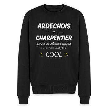 ardechois et charpentier ardechois plus cool - Pull Premium bio Homme - noir - Devant - Nico (187cm)