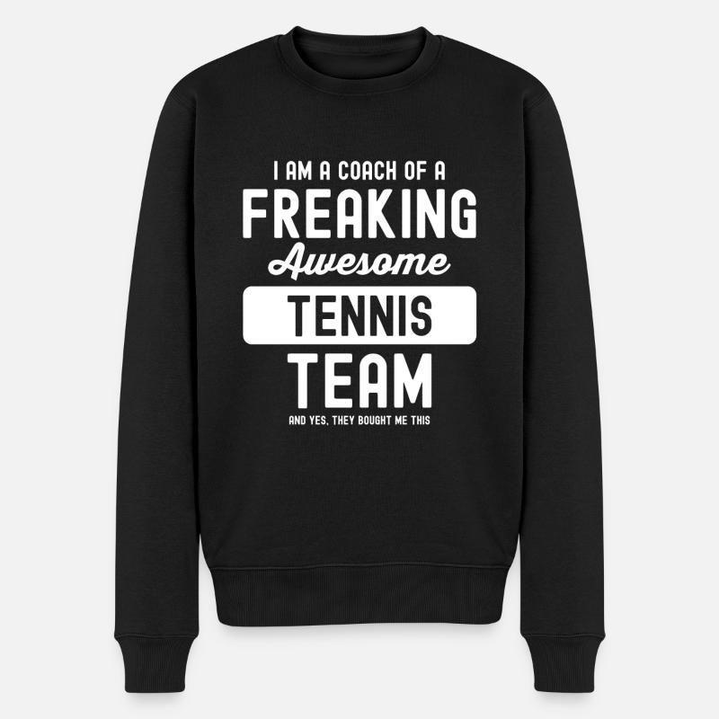 Tennis Coach Trainer Geschenk - Männer Premium Bio Pullover - Schwarz