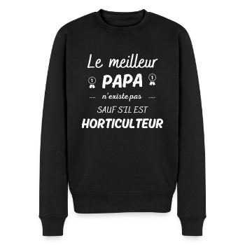 le meilleur papa n existe pas sauf si horticulteur - Pull Premium bio Homme - noir - Devant - Nico (187cm)