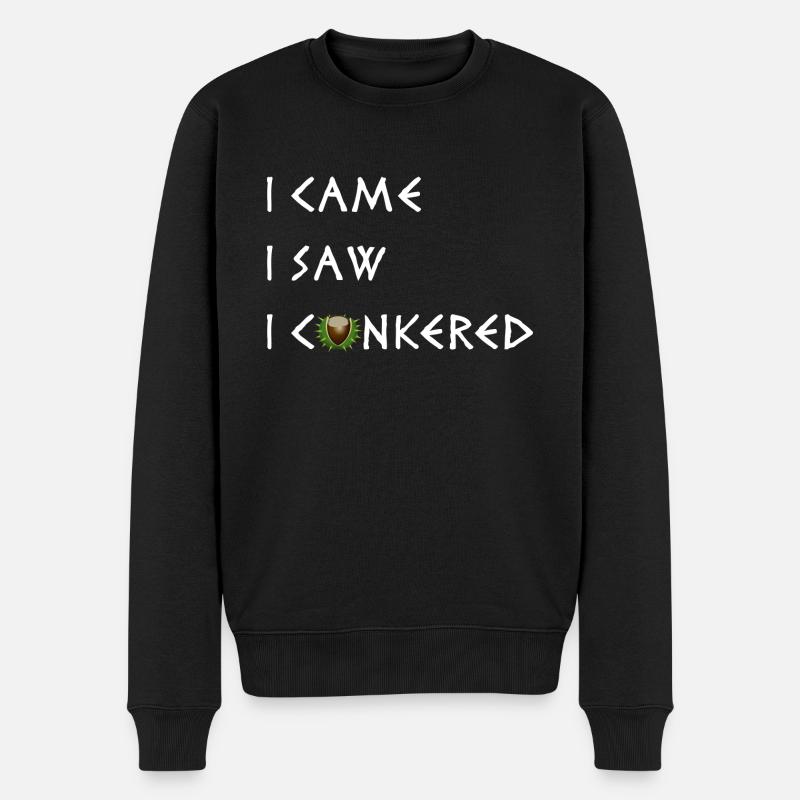Ich kam, ich sah, dass ich conkered - Männer Premium Bio Pullover - Schwarz