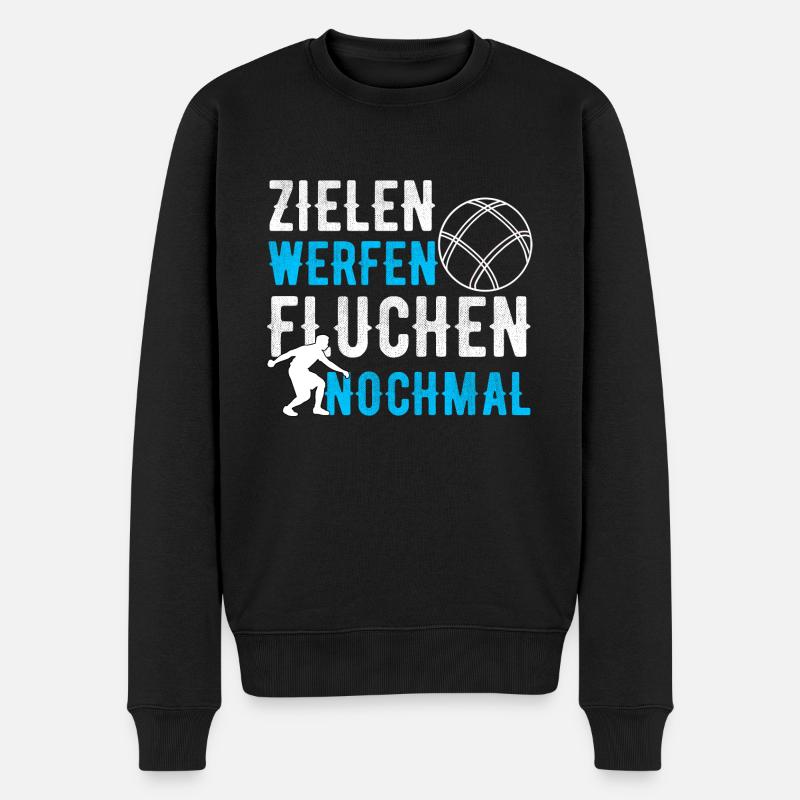 Zielen werfen fluchen nochmal Boule Petanque - Männer Premium Bio Pullover - Schwarz