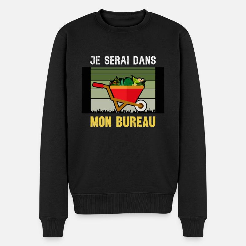 je serai dans mon bureau - Pull Premium bio Homme - noir