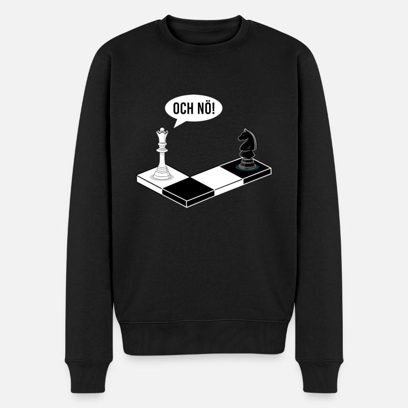 Lustiges Schach Geschenk Schachspieler Schachspiel - Männer Premium Bio Pullover - Schwarz