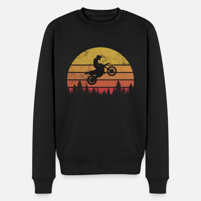 Motorcross Motorrad Jump - Männer Premium Bio Pullover - Schwarz