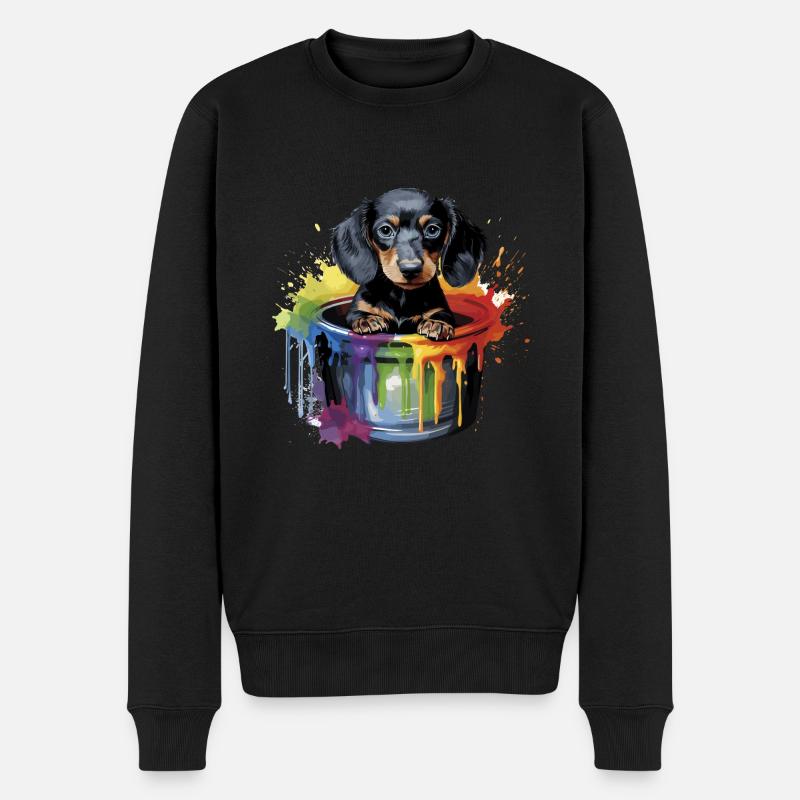 Dackel Hund für einen Hundebesitzer Dackel - Männer Premium Bio Pullover - Schwarz