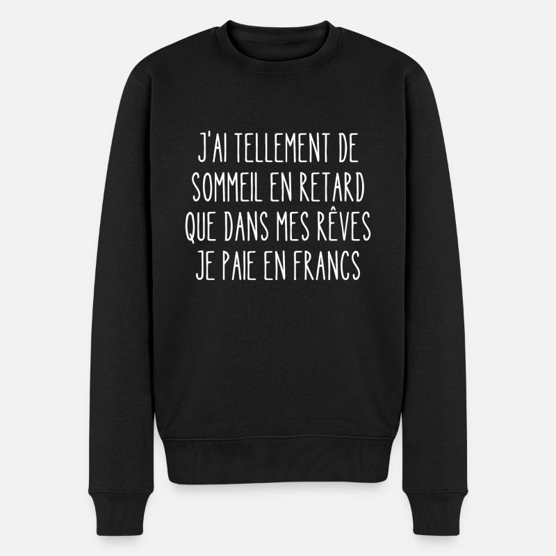 sommeil en retard - Pull Premium bio Homme - noir