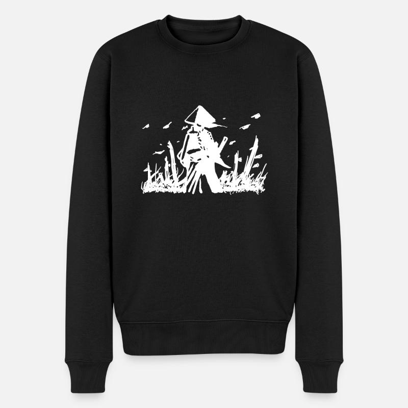 Samurai - Männer Premium Bio Pullover - Schwarz