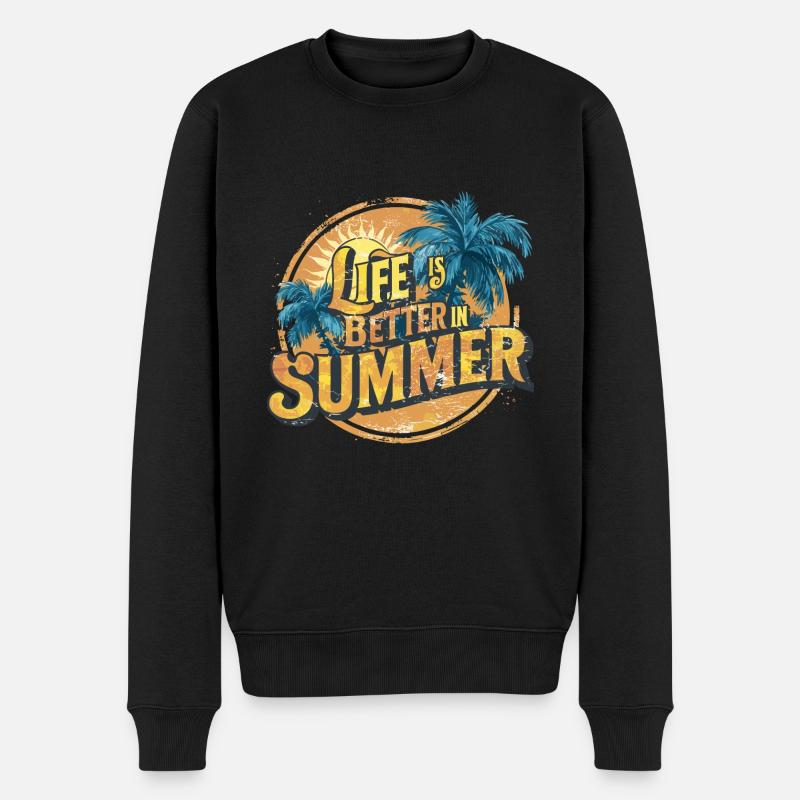 Hello Summer It's Been A Long Time für einen - Männer Premium Bio Pullover - Schwarz