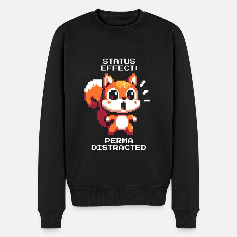 Ablenkungsstatus: Dauerhaft | ADHS Reizchaos - Männer Premium Bio Pullover - Schwarz