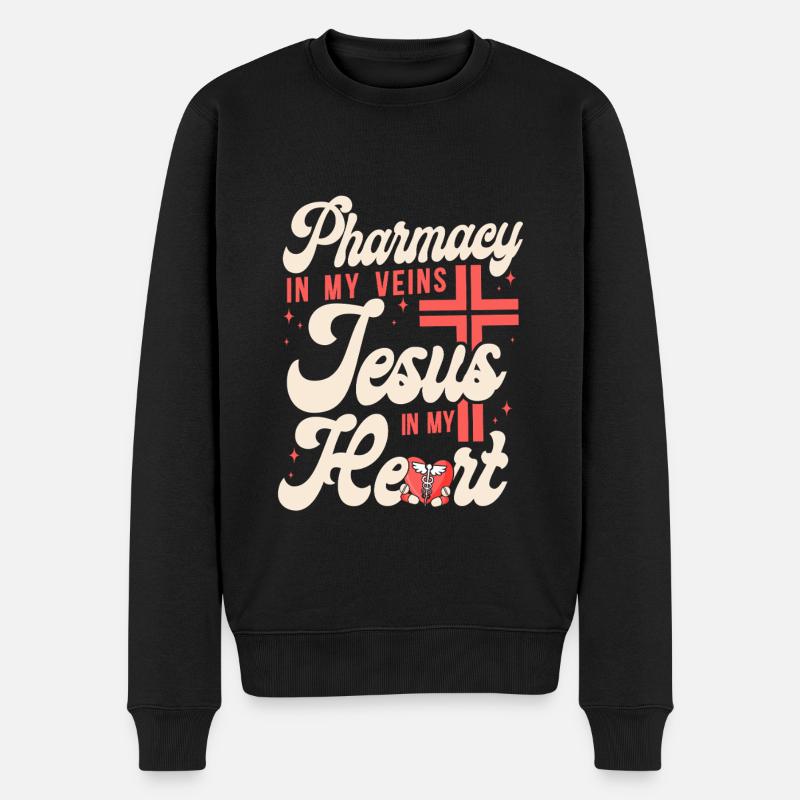 Pharmacy Tech Technician - Men's Premium Organic Jumper - black