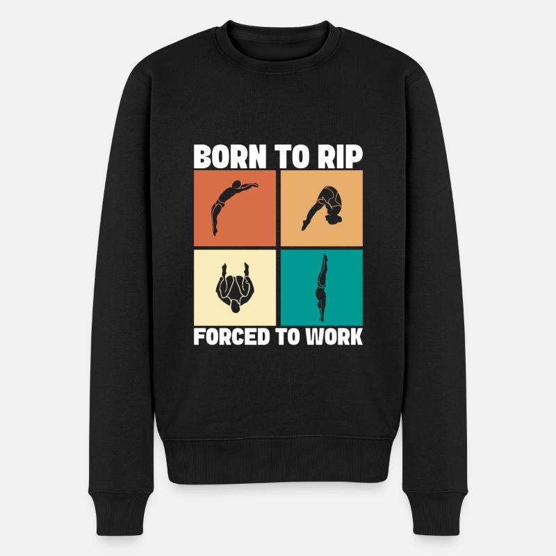 Kunstspringen Turmspringer Sprungbrett - Männer Premium Bio Pullover - Schwarz