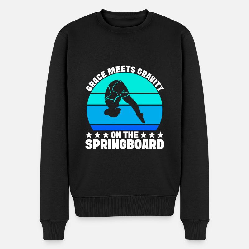 Diving diving board - Men's Premium Organic Jumper - black