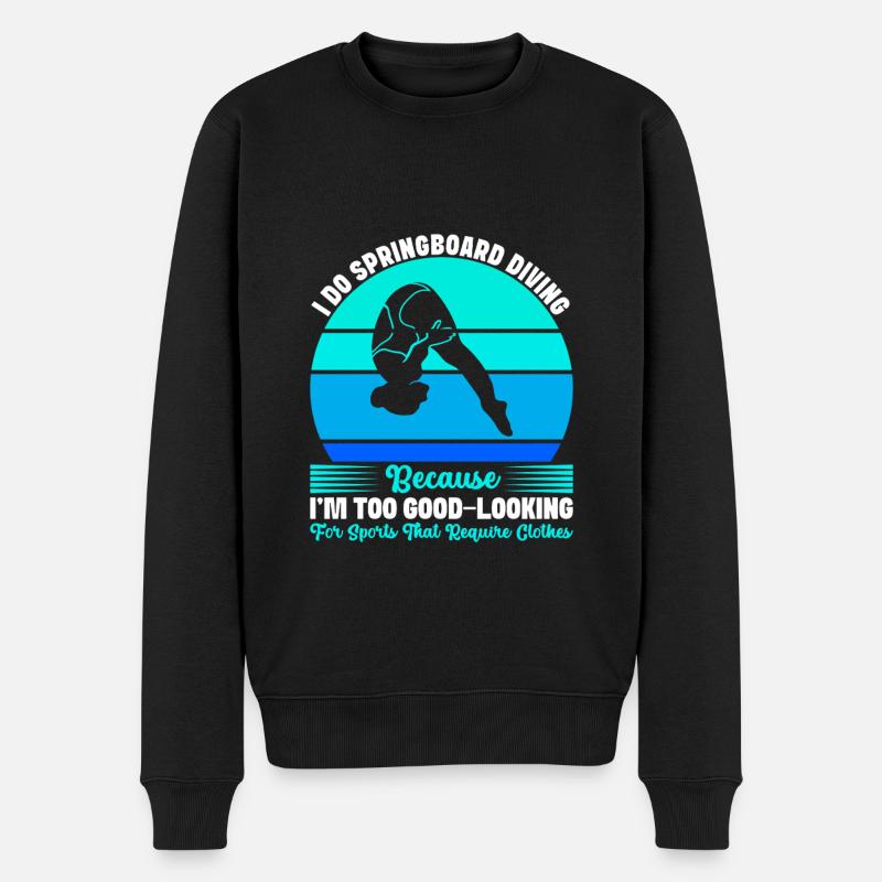 Kunstspringen Turmspringer Sprungbrett - Männer Premium Bio Pullover - Schwarz