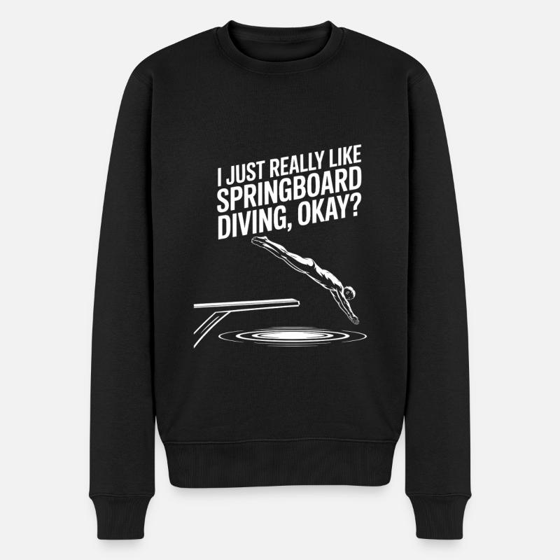 Kunstspringen Turmspringer Sprungbrett - Männer Premium Bio Pullover - Schwarz