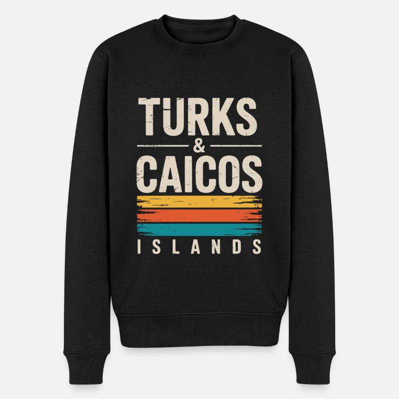 Turks- und Caicosinseln - Männer Premium Bio Pullover - Schwarz