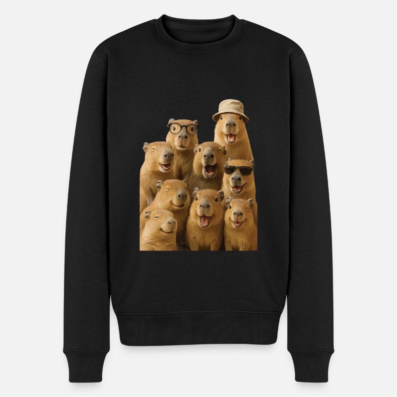 Wasserschwein - Männer Premium Bio Pullover - Schwarz