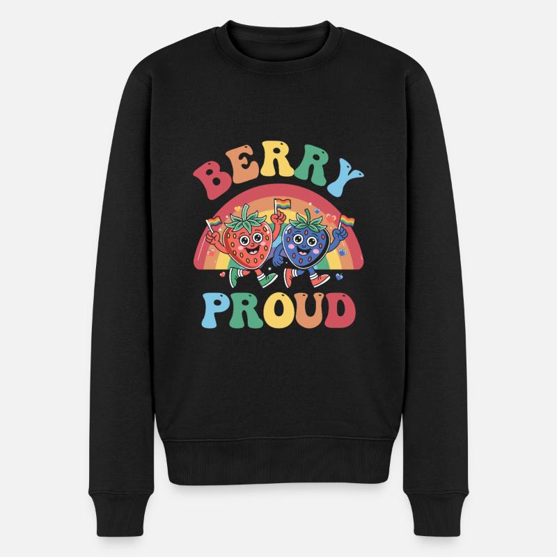 Fruchtig-lesbischer LGBT-Stolz-Monat - Männer Premium Bio Pullover - Schwarz