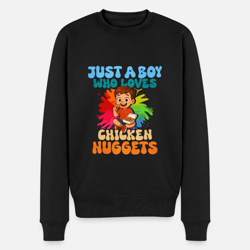 Chicken Nugget - Männer Premium Bio Pullover - Schwarz