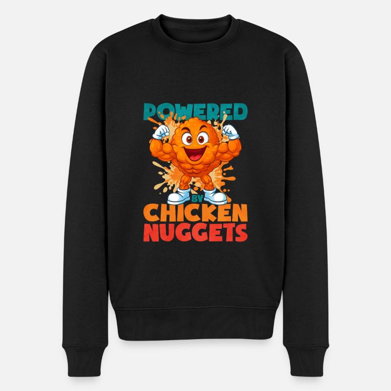 Chicken Nugget - Männer Premium Bio Pullover - Schwarz