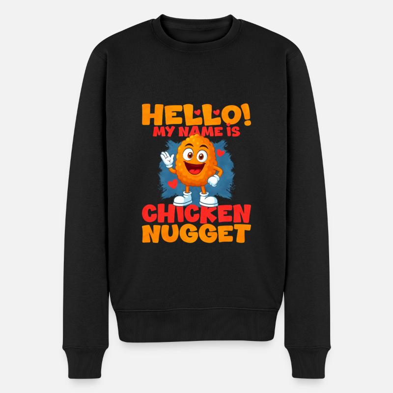 Chicken Nugget - Männer Premium Bio Pullover - Schwarz