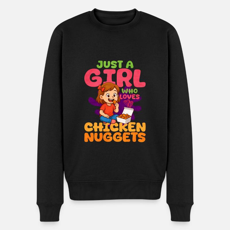 Chicken Nugget - Männer Premium Bio Pullover - Schwarz