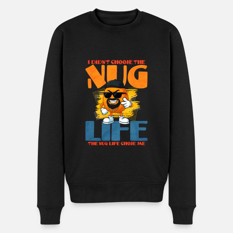 Chicken Nugget - Männer Premium Bio Pullover - Schwarz