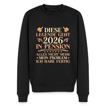 Pensionär 2026 Arbeitskollege Abschied - Pensionär - Männer Premium Bio Pullover - Schwarz - Vorne - Nico (187cm)