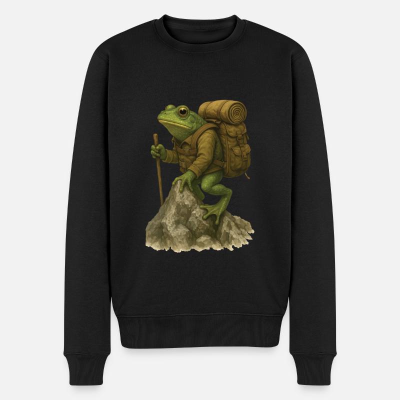 Randonnée grenouille - Pull Premium bio Homme - noir