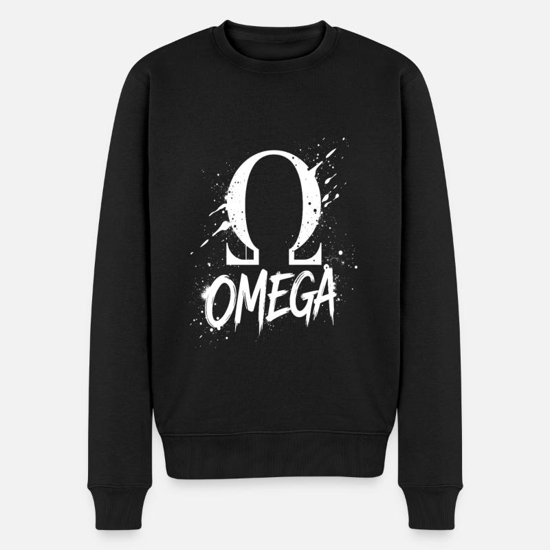 Omega Symbol Splash - Männer Premium Bio Pullover - Schwarz