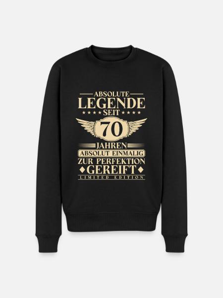 70. Geburtstag Legende seit 70 Jahren - Männer Premium Bio Pullover - Schwarz