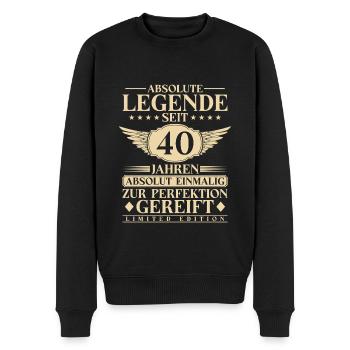 40. Geburtstag Legende seit 40 Jahren - Männer Premium Bio Pullover - Schwarz - Vorne - Nico (187cm)