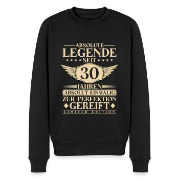 30. Geburtstag Legende seit 30 Jahren - Männer Premium Bio Pullover - Schwarz - Vorne - Nico (187cm)