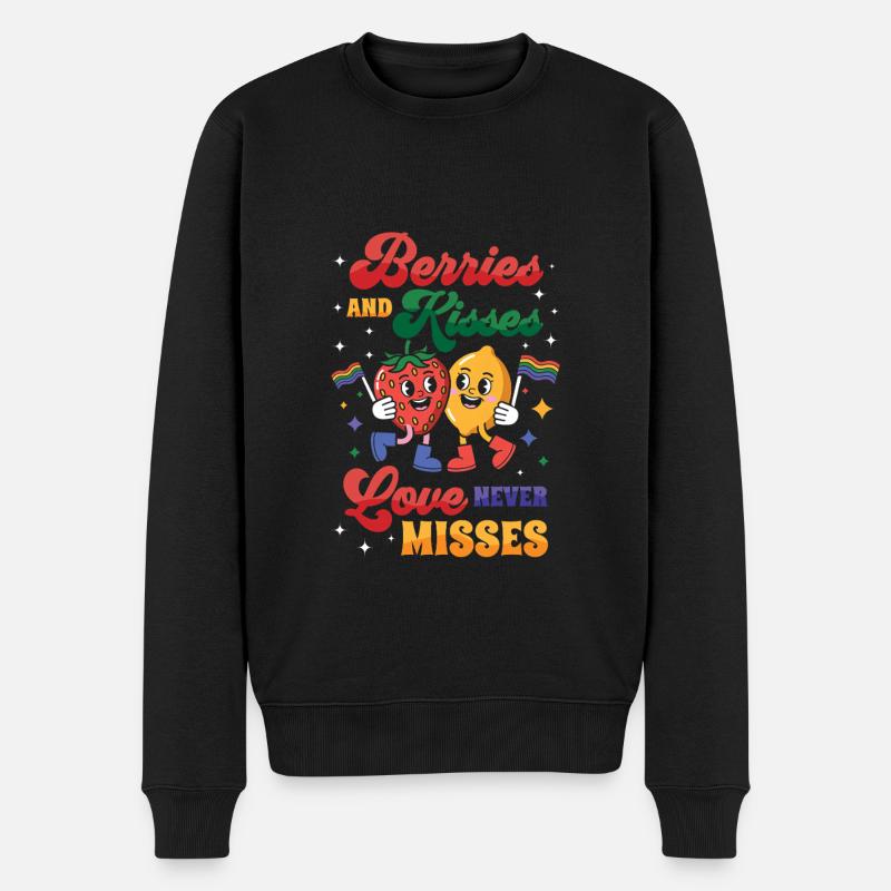 Fruchtig-lesbischer LGBT-Stolz-Monat - Männer Premium Bio Pullover - Schwarz