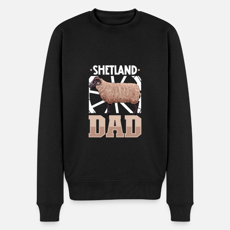 Papa mouton Shetland - Pull Premium bio Homme - noir