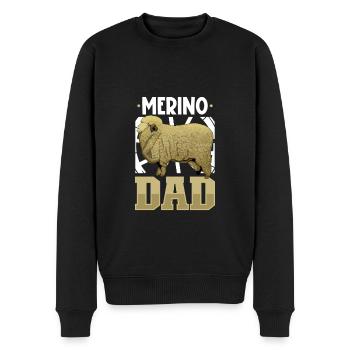 Papa mouton mérinos - Pull Premium bio Homme - noir - Devant - Nico (187cm)