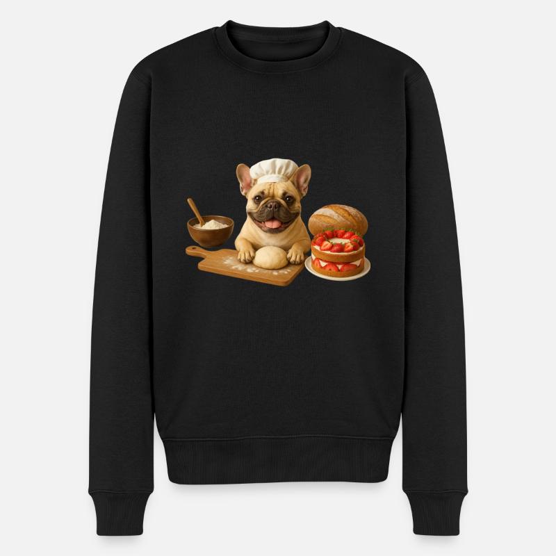 Bouledogue français Gâteau Biscuits - Pull Premium bio Homme - noir
