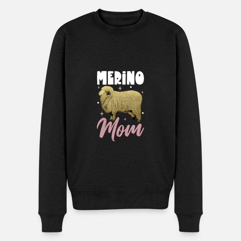 Merinoschaf Mama - Männer Premium Bio Pullover - Schwarz