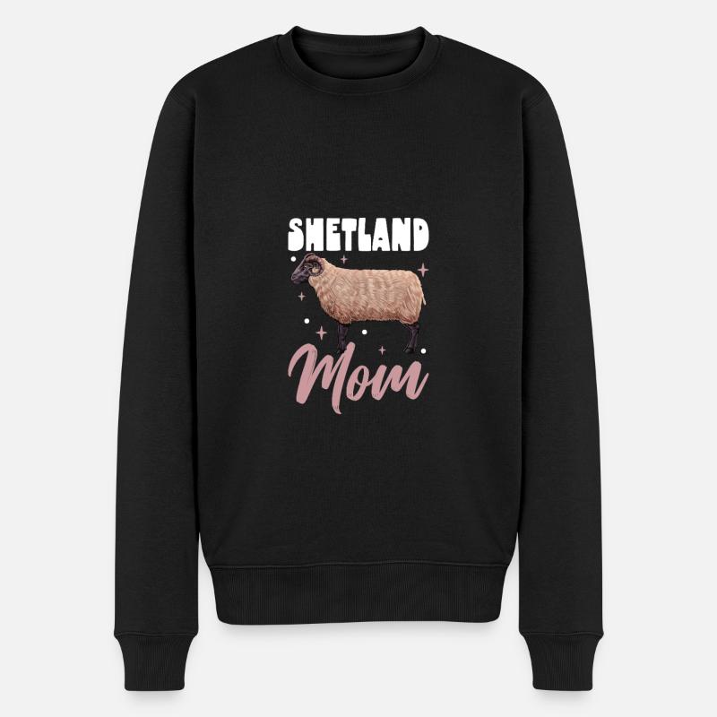 Maman mouton Shetland - Pull Premium bio Homme - noir