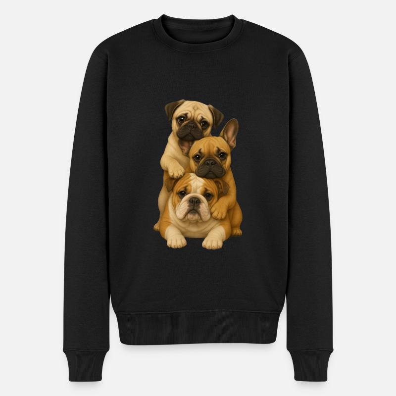 Hund Hunde Süße Hunde - Männer Premium Bio Pullover - Schwarz