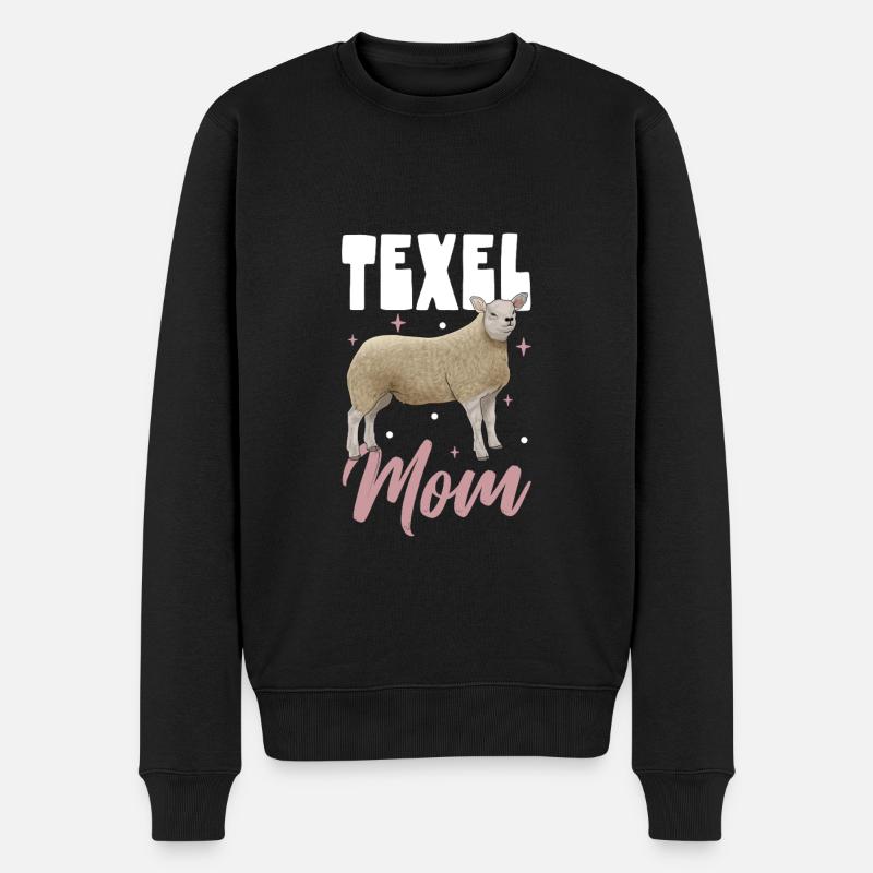 Maman mouton Texel - Pull Premium bio Homme - noir