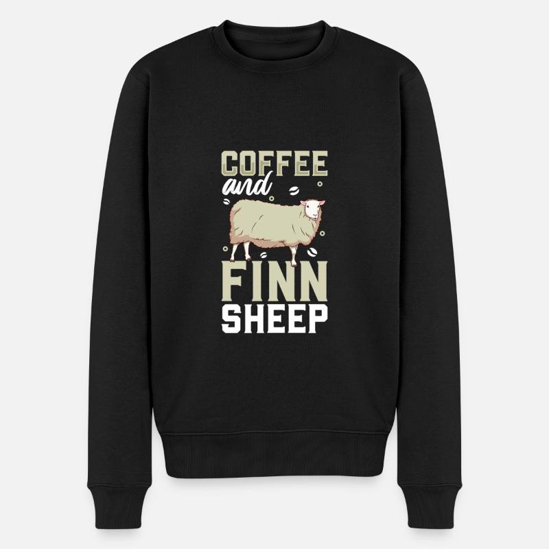 Café et Finnschaf - Pull Premium bio Homme - noir