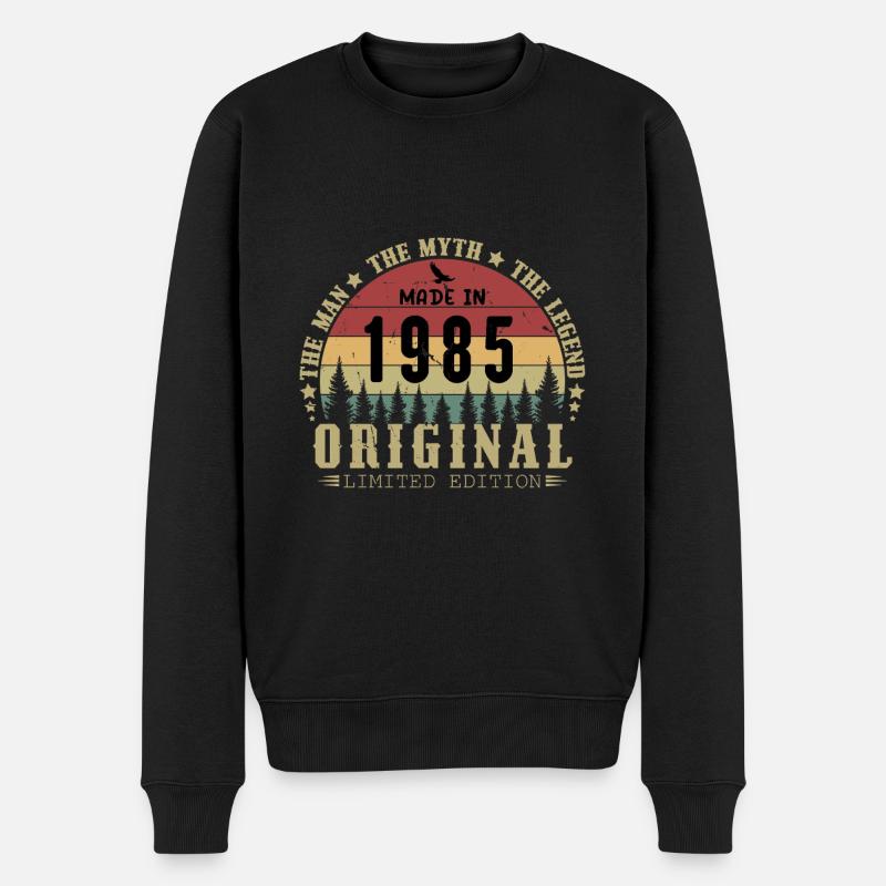 1985 Vintage Original 1985 Geburtstagsgeschenk - Männer Premium Bio Pullover - Schwarz
