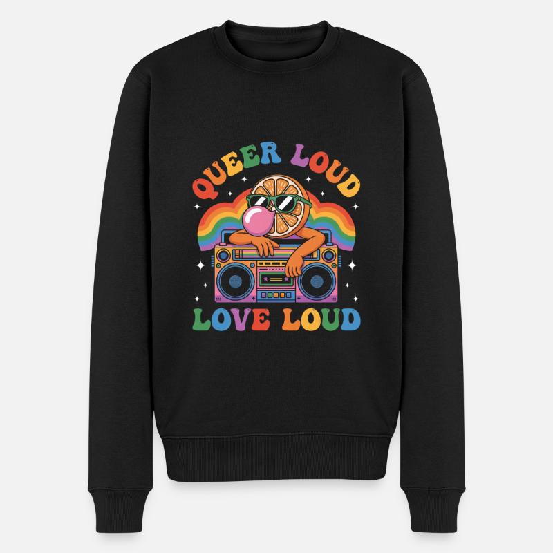 Fruchtig-lesbischer LGBT-Stolz-Monat - Männer Premium Bio Pullover - Schwarz