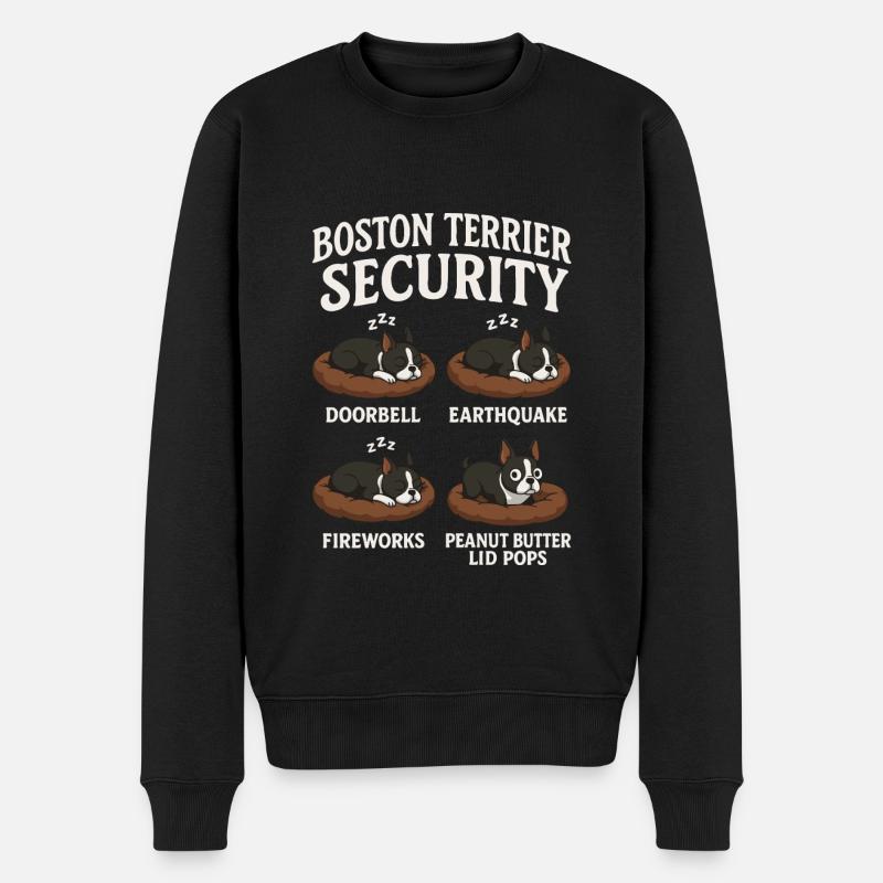 Boston Terrier - Männer Premium Bio Pullover - Schwarz