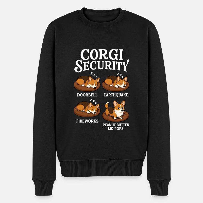 Corgi - Männer Premium Bio Pullover - Schwarz